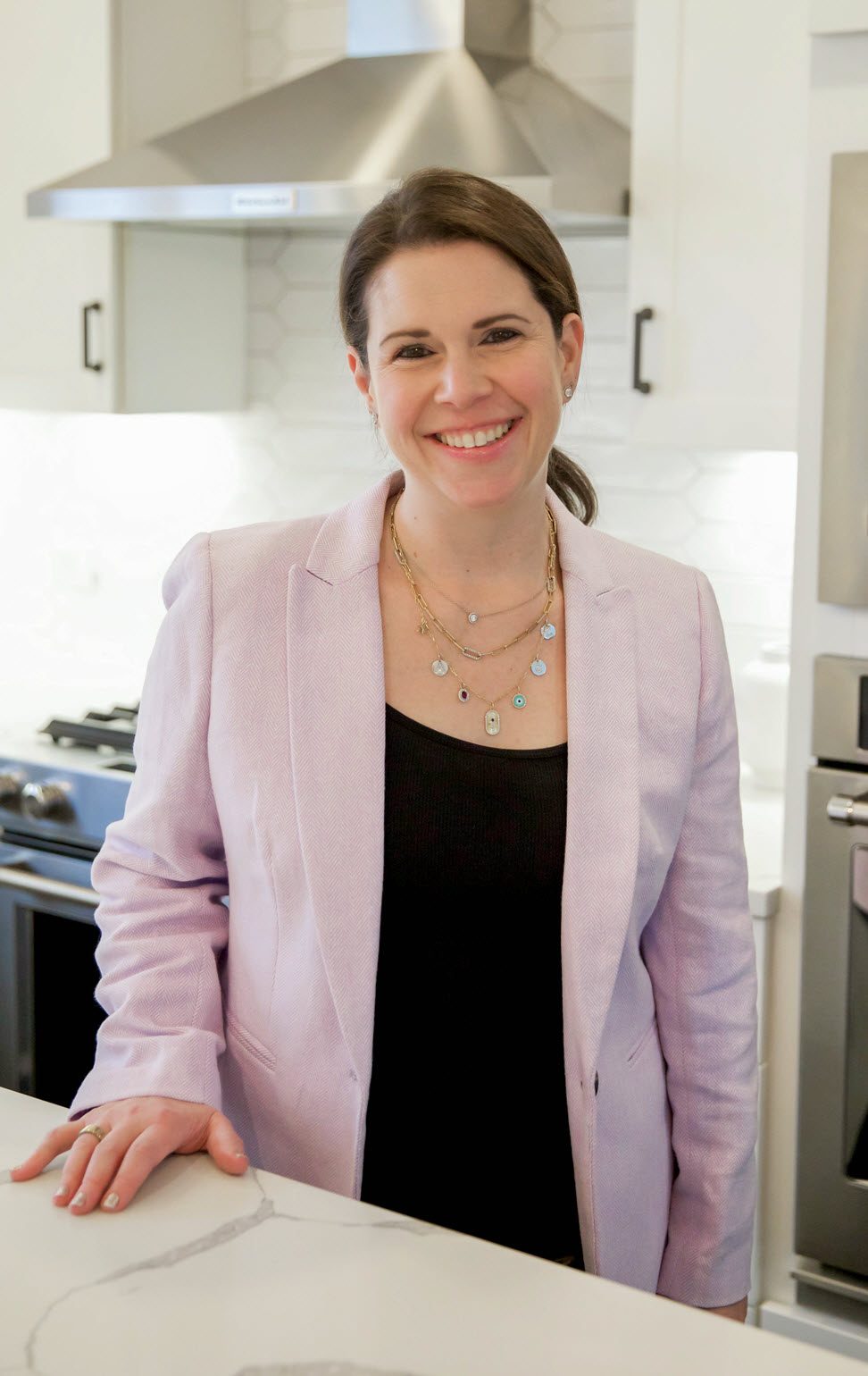 Jenna Levin in a client's kitchen